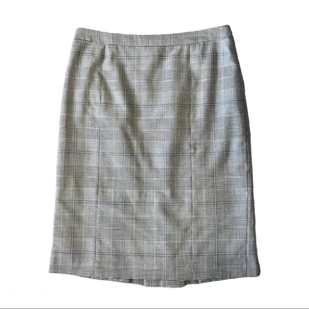ARMANI Collezioni Wool Silk Microplaid Skirt - Picture 12 of 12